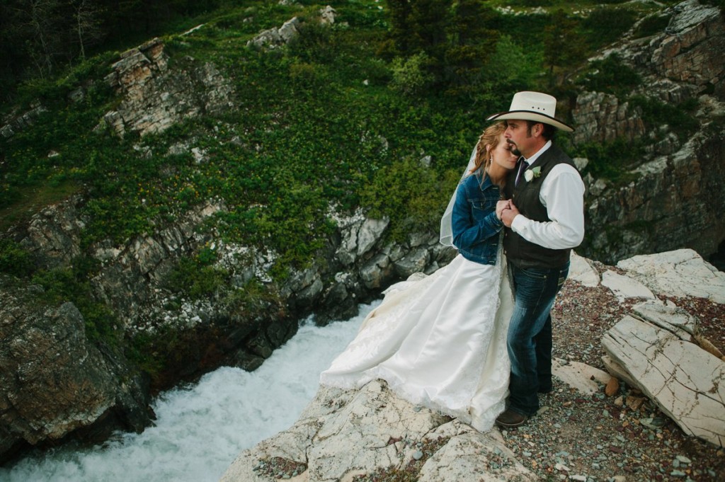 Glacier National Park Wedding Photos Couple Hugging