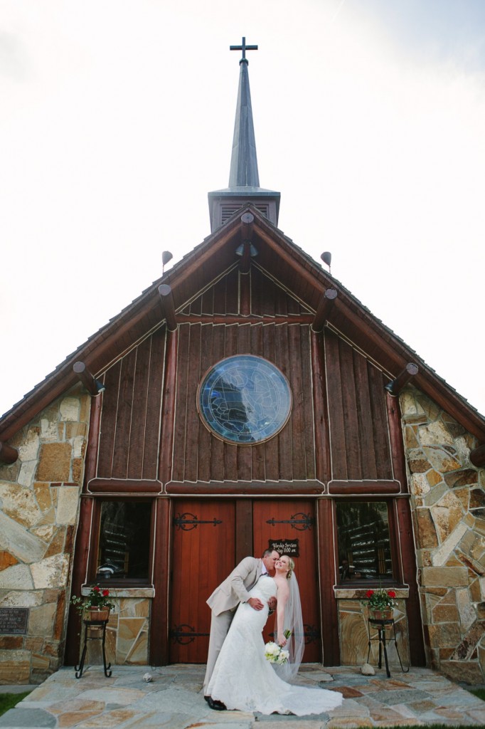 Big Sky MT Big Sky Chapel Wedding Photos Couple Kissing