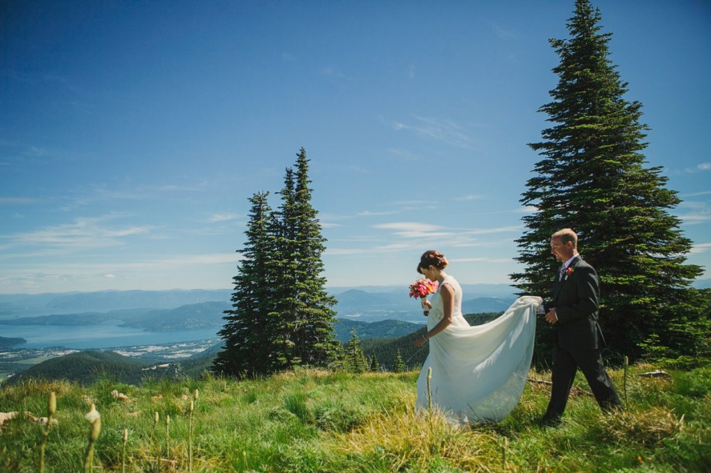 Schweitzer Mountain Sandpoint ID Wedding Photos Couple Walking