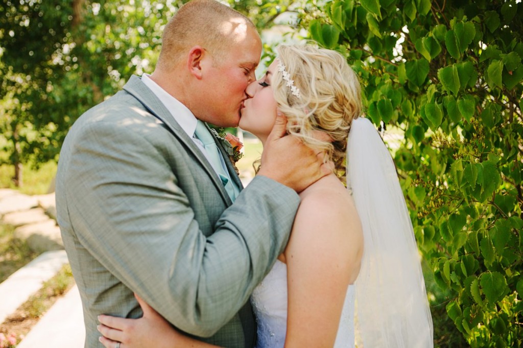 Chancey's Event Center Billings MT Wedding Photos Couple Kissing
