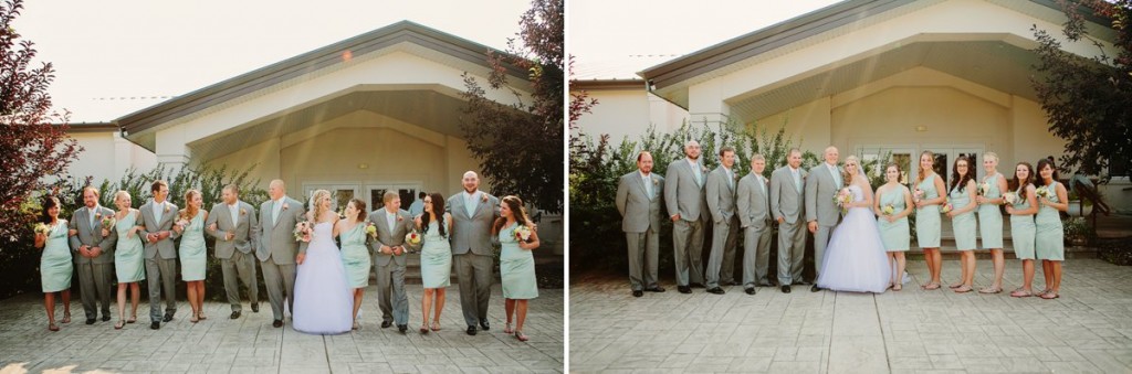 Chancey's Event Center Billings MT Wedding Photos Mint and Grey Bridal Party