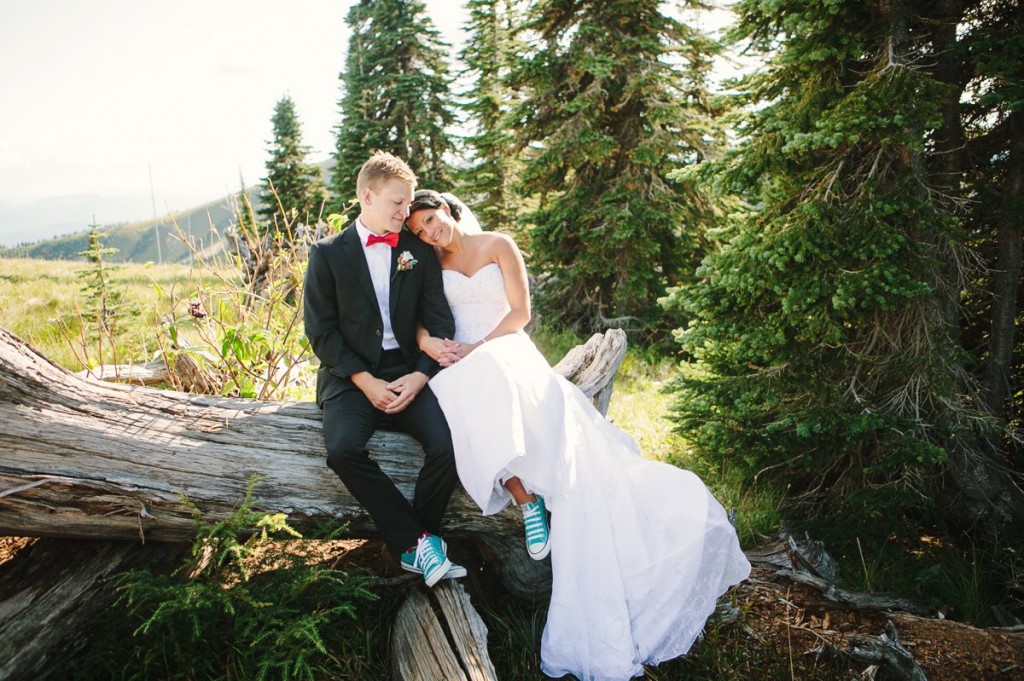 Schweitzer Mountain Sandpoint ID Wedding Photos Couple Cuddling