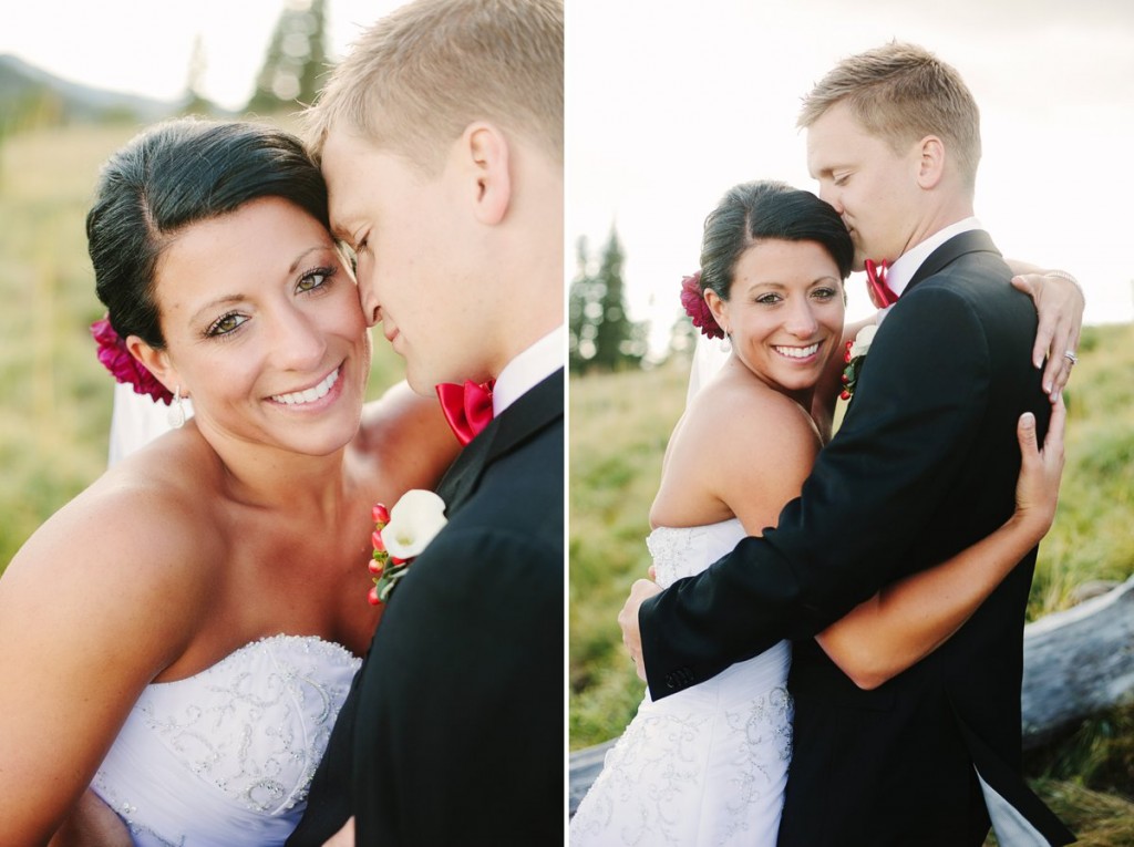 Schweitzer Mountain Sandpoint ID Wedding Photos Couple Hugging