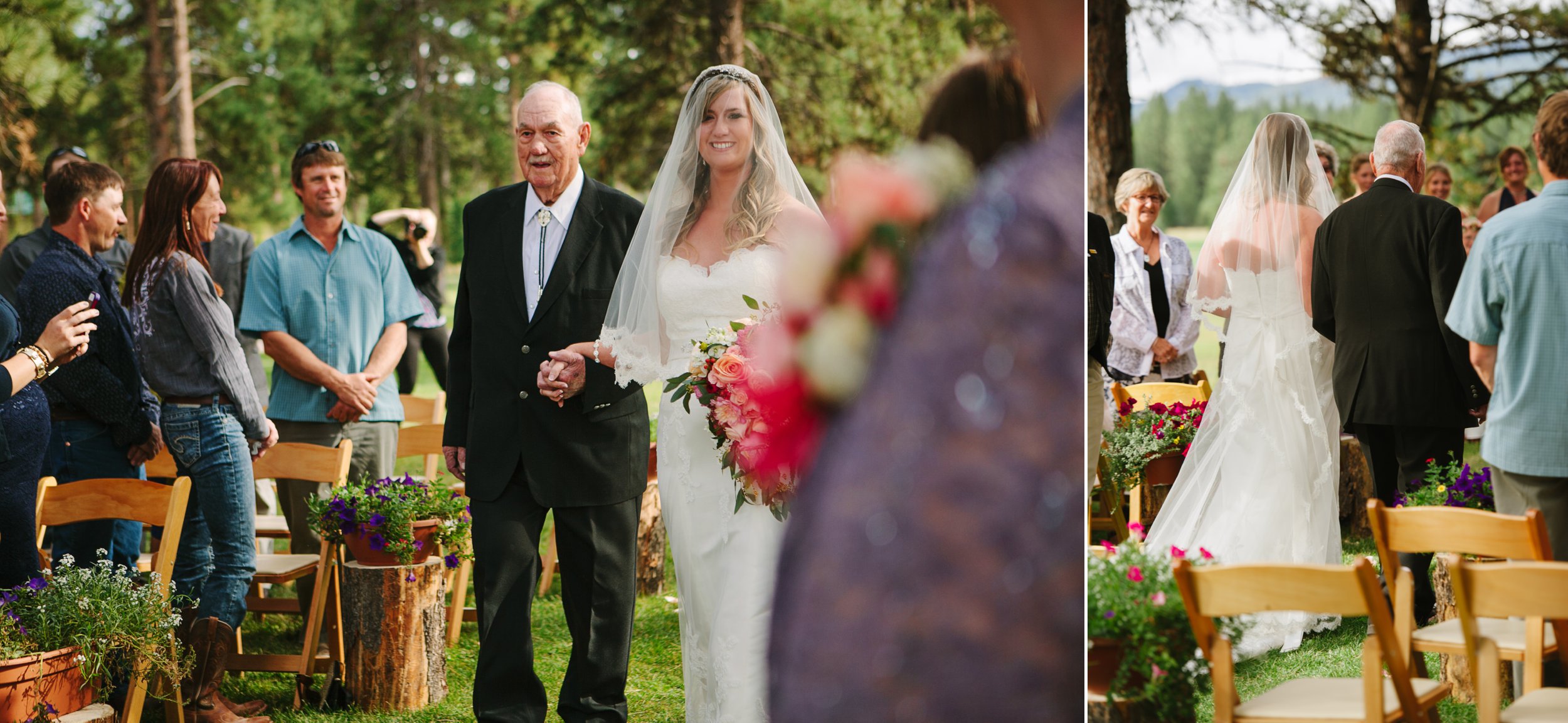 Double Arrow Resort Seeley Lake MT Wedding Photos Ceremony