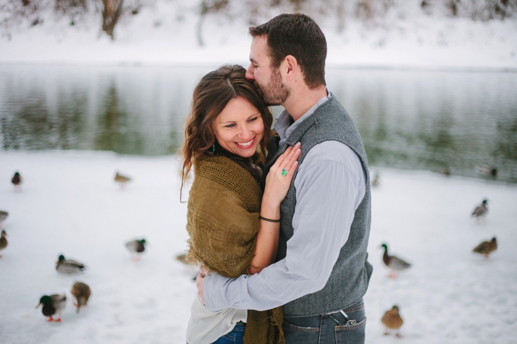 Whitefish MT Engagement Photos Couple by River
