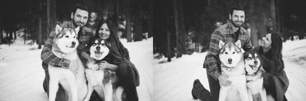 Whitefish MT Engagement Photos Couple with Dogs