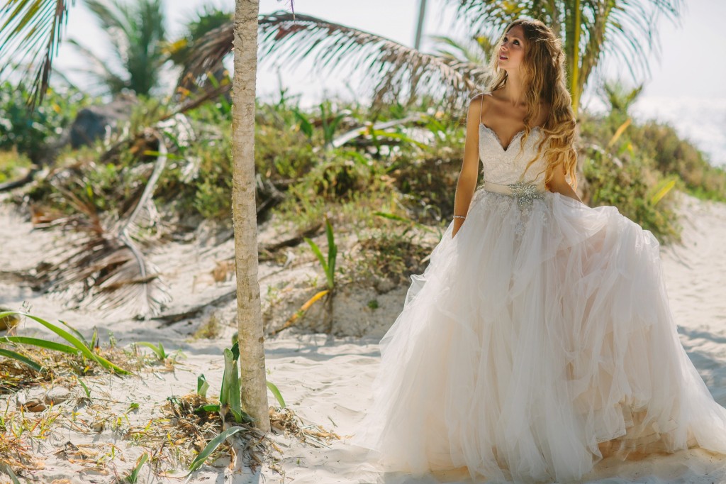 Tulum Mexico Destination Wedding Photography Bride on Beach