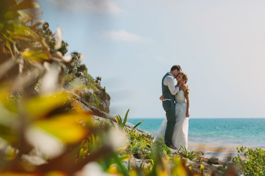 Tulum Mexico Destination Wedding Photography Couple Kissing