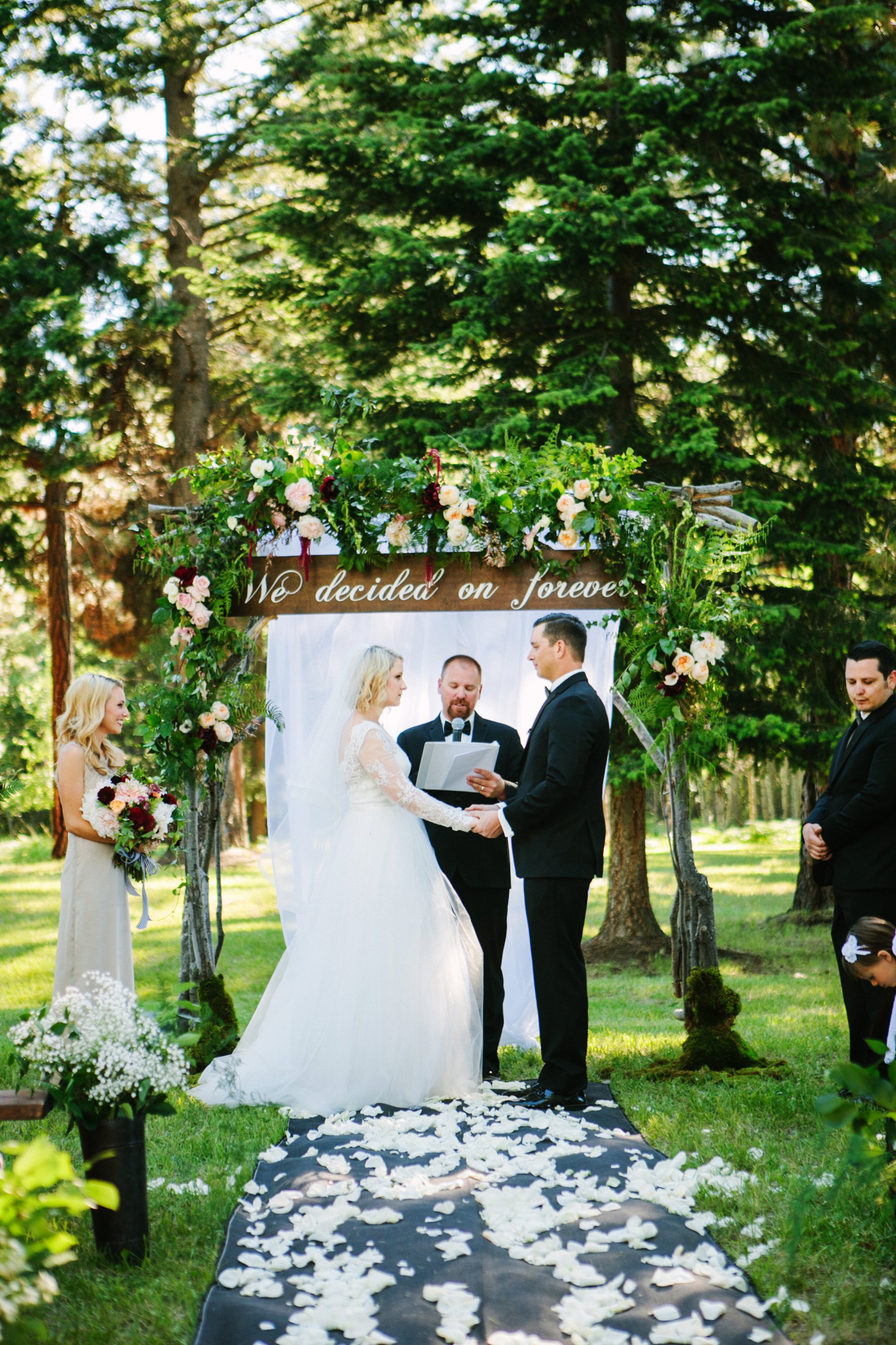 Missoula MT Wedding Photos Sunset Forest Ceremony