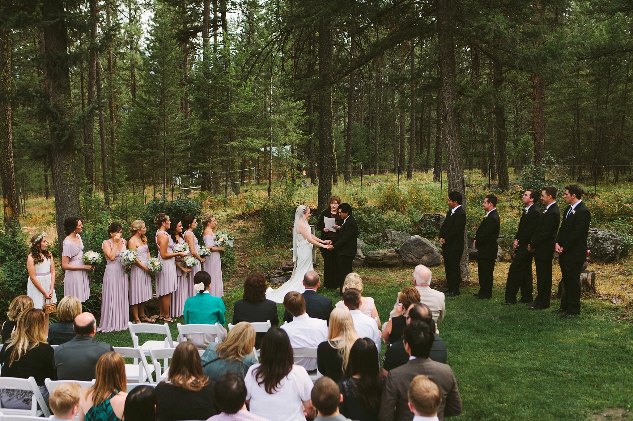 Missoula MT Backyard Forest Wedding Ceremony