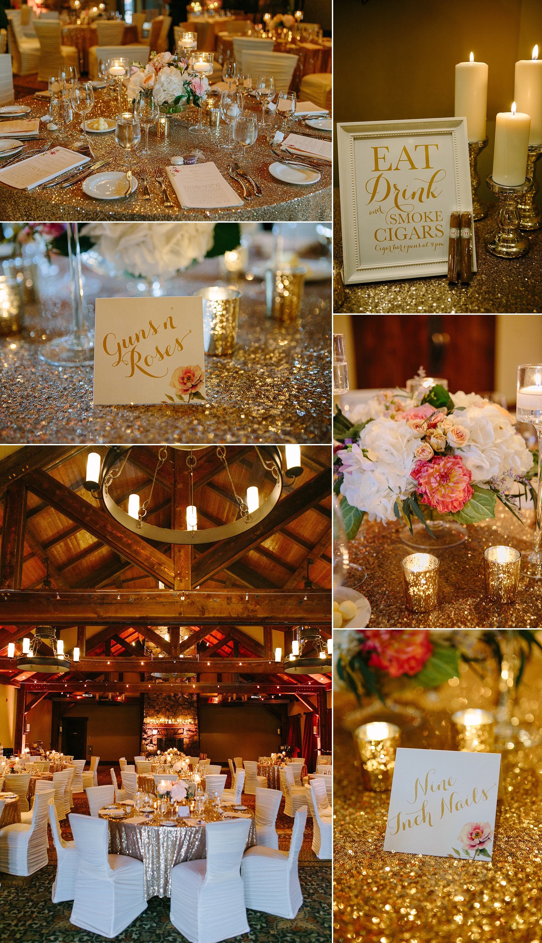 Silvertip Resort Canmore Alberta Wedding Photos Gold Reception Details