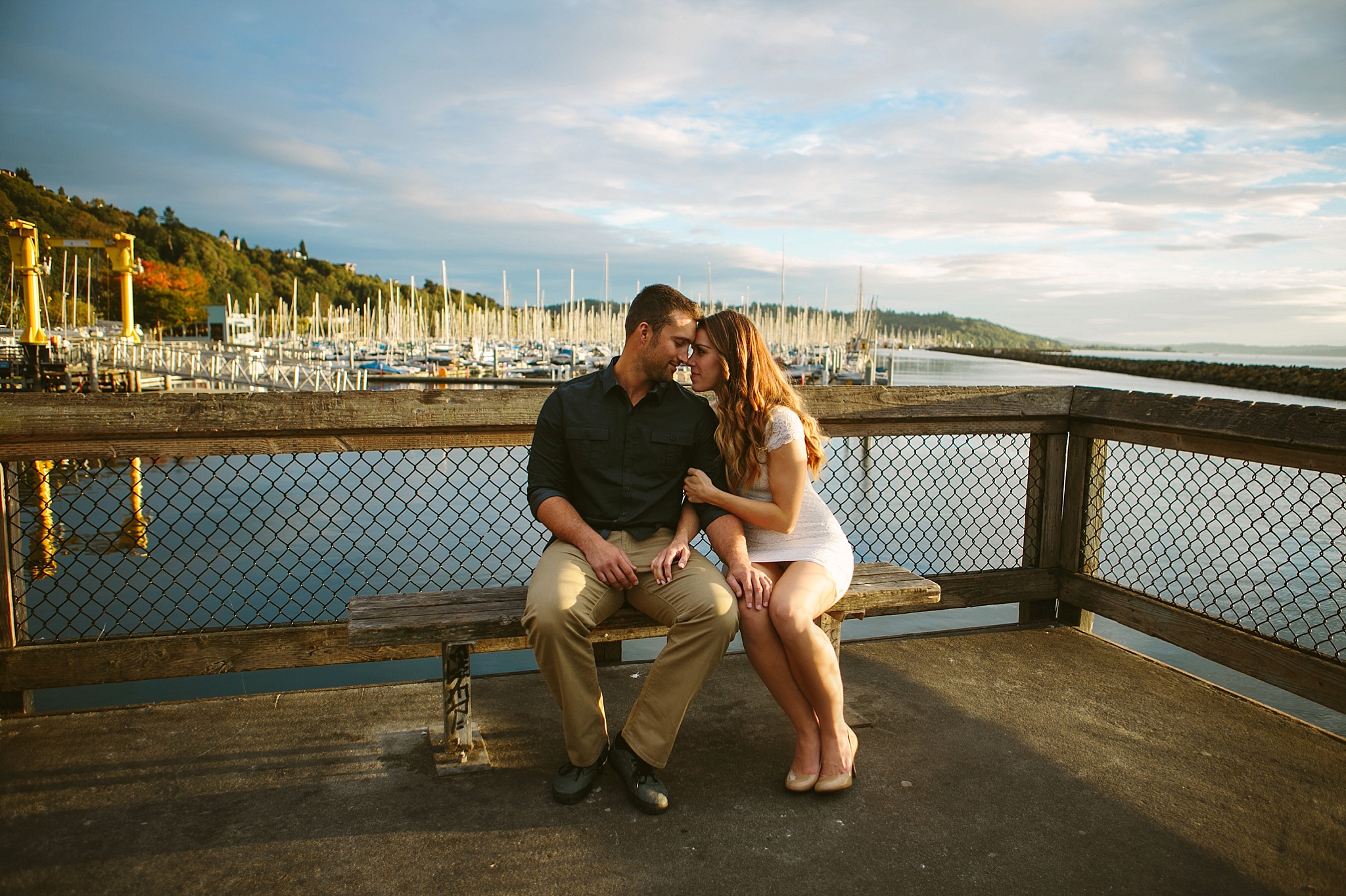 Seattle WA Shilshore Bay Engagement Photos Couple Holding Hands