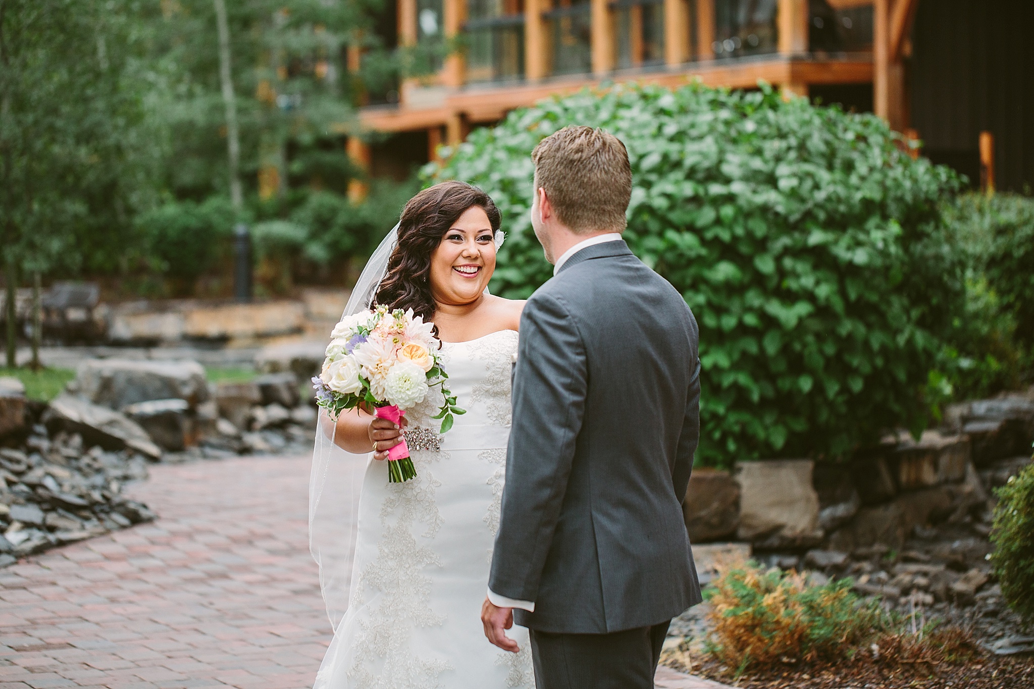 Silvertip Resort Canmore AB Wedding Photos Bride and Groom First Look