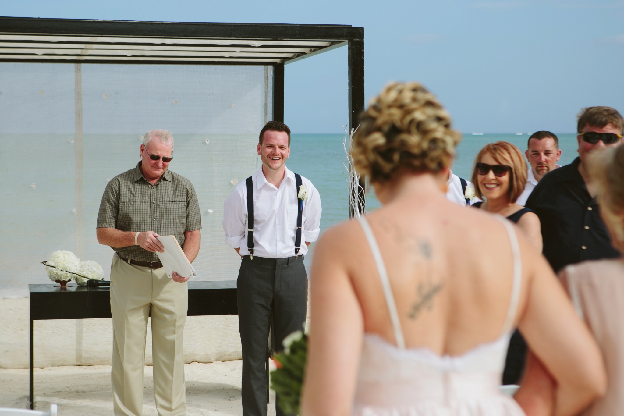 Moon Palace Resort Cancun Mexico Wedding Photos Ceremony Groom Seeing Bride