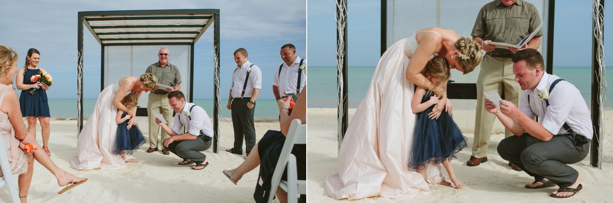 Moon Palace Resort Cancun Mexico Wedding Photos Ceremony Groom Saying Vows to Daughter