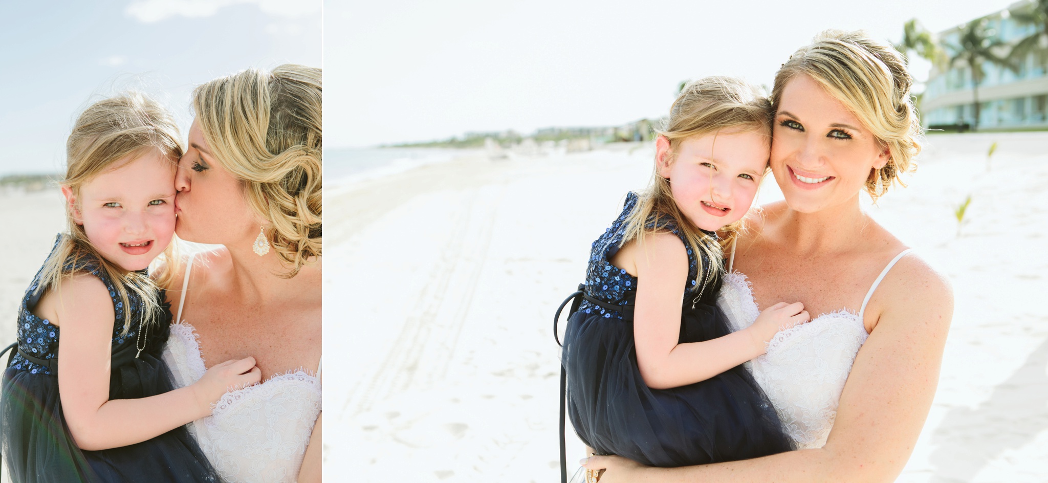 Moon Palace Resort Cancun Mexico Wedding Photos Bride and Flower Girl Daughter
