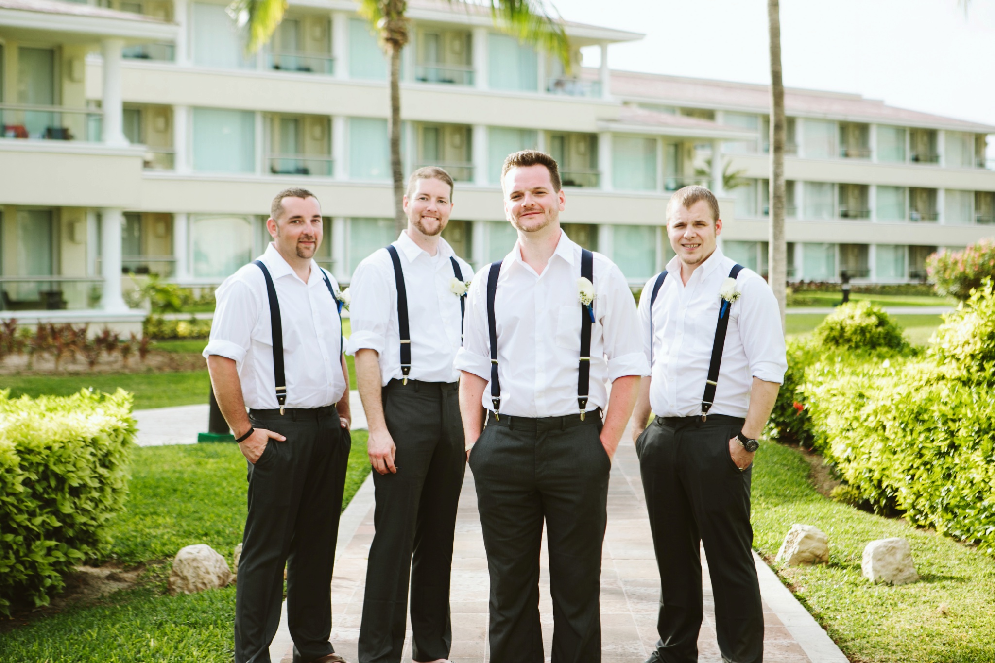 Moon Palace Resort Cancun Mexico Wedding Photos Navy Blue Gray Groomsmen