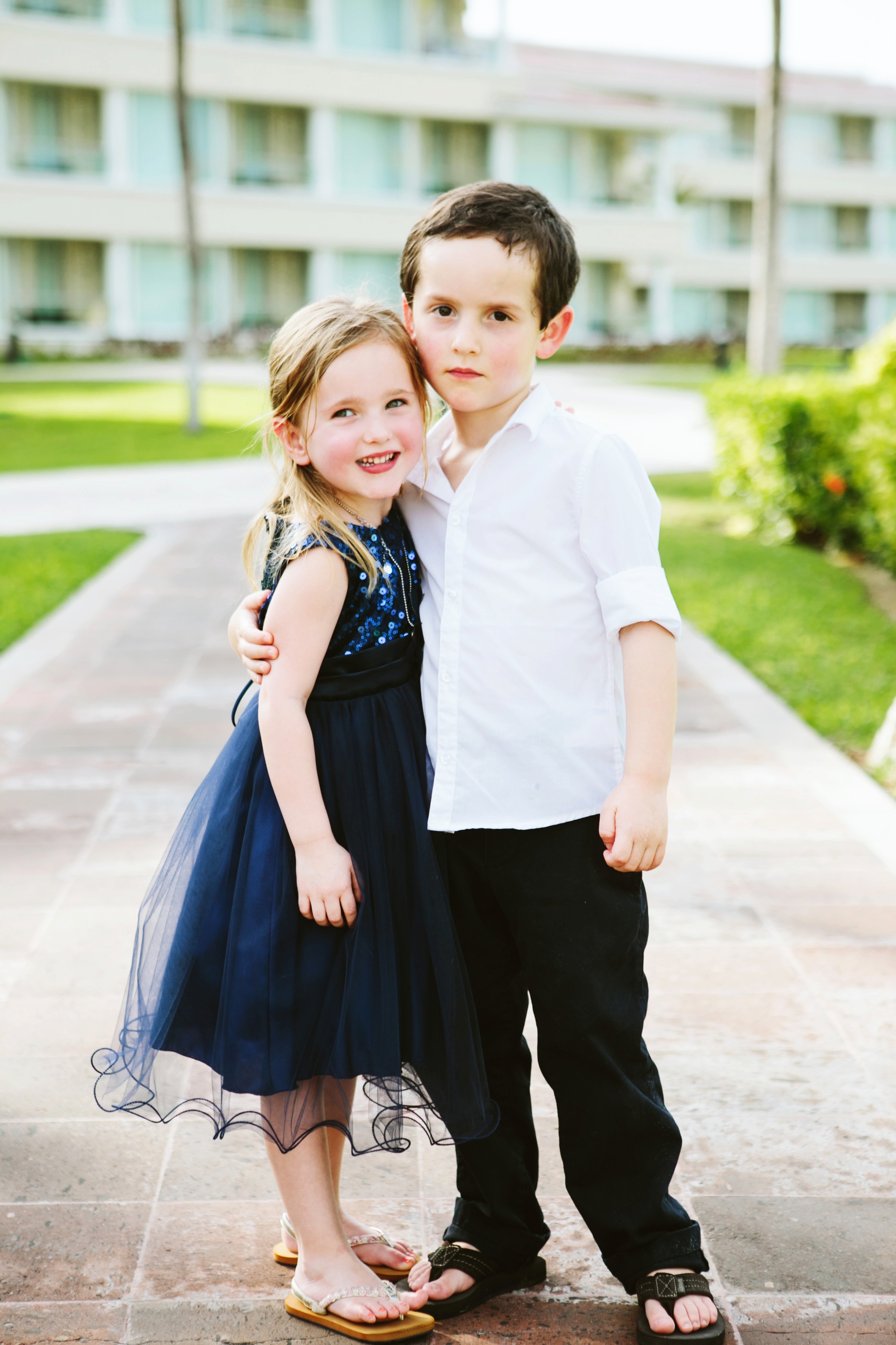Moon Palace Resort Cancun Mexico Wedding Photos Flower Girl and Ringbearer
