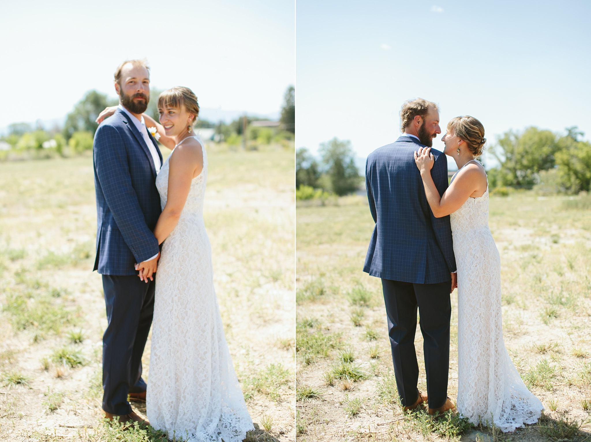 Missoula MT Downtown Silver Park Wedding Couple Embracing