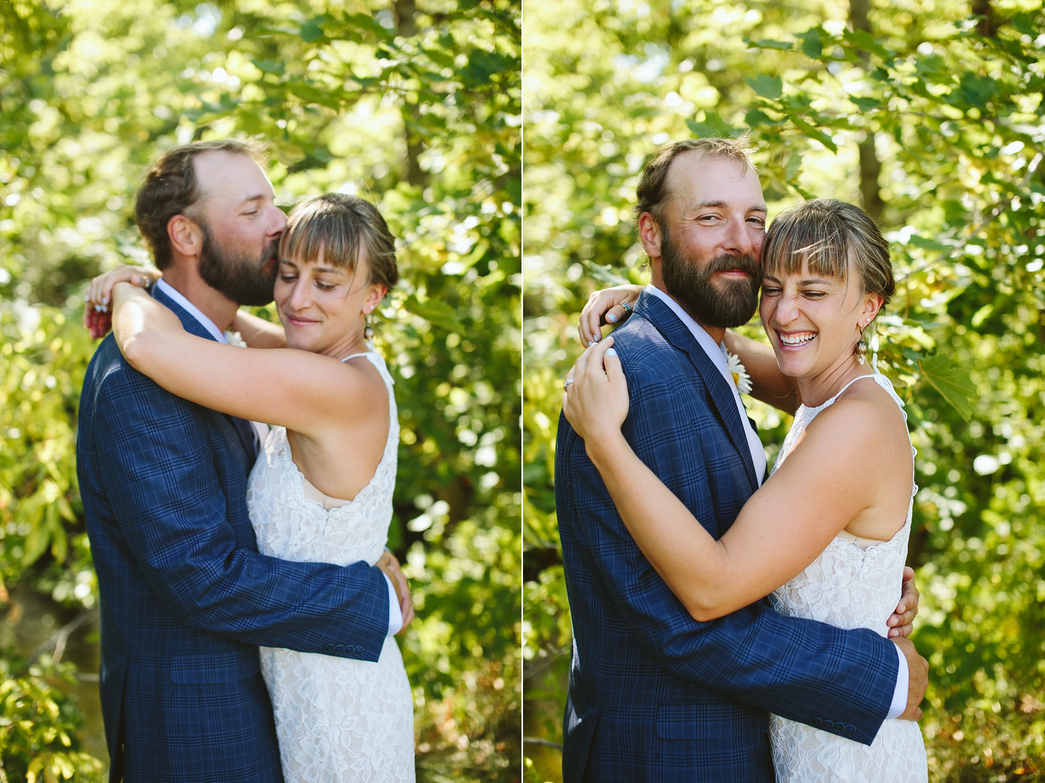 Missoula MT Downtown Wedding Photo Couple Embracing