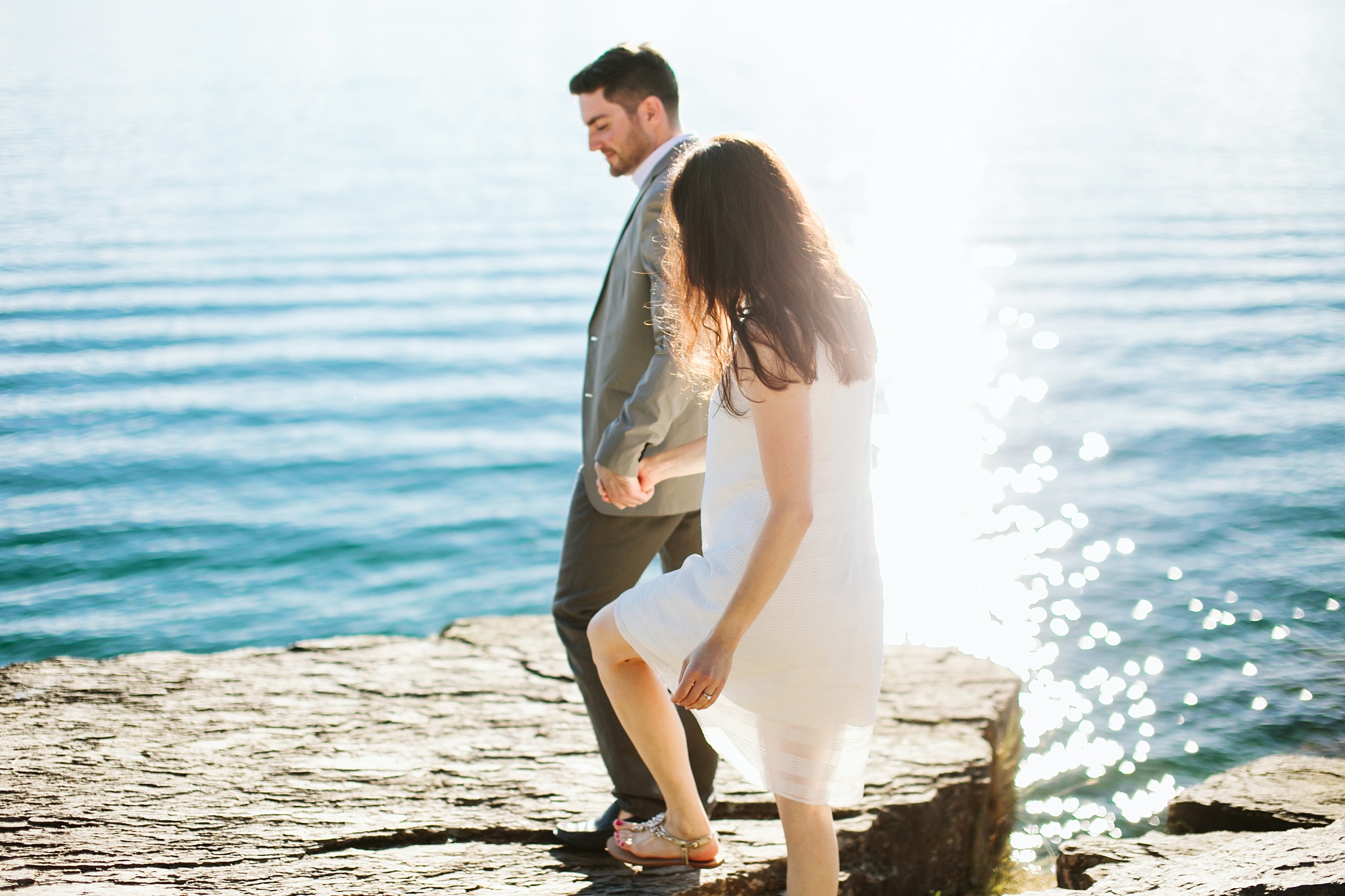 Bigfork MT Flathead Lake Engagement Photo Wayfarer Park Couple Holding Hands