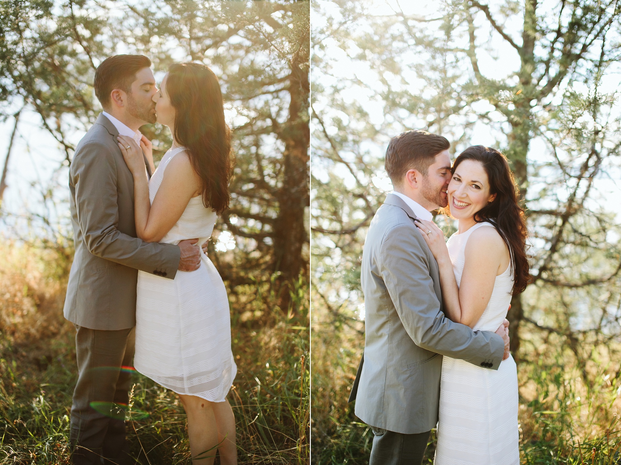 Bigfork MT Flathead Lake Engagement Photo Wayfarer Park Couple Laughing