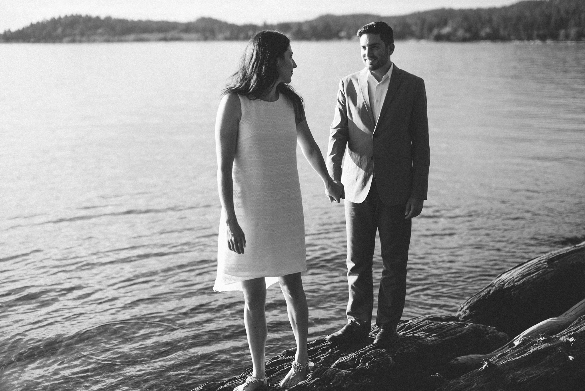 Bigfork MT Flathead Lake Engagement Photo Wayfarer Park Couple Holding Hands