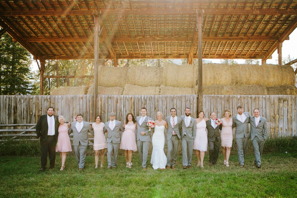 St Regis MT Wedding Photos Blush and Grey Bridal Party