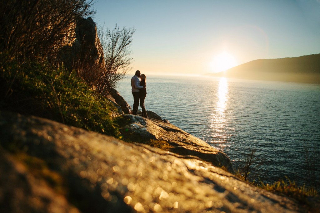 Whytecliff Park North Vancouver BC Engagement Photos Couple Kissing