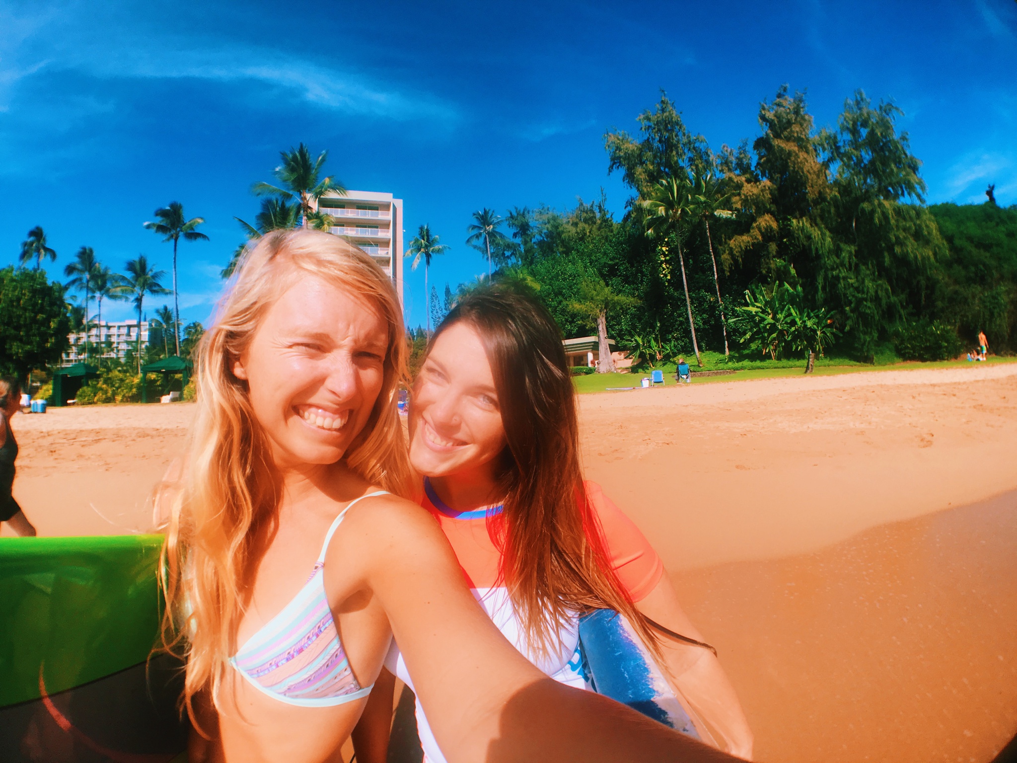 Kauai Hawaii Christmas Vacation Girlfriends Surfing Kalapaki