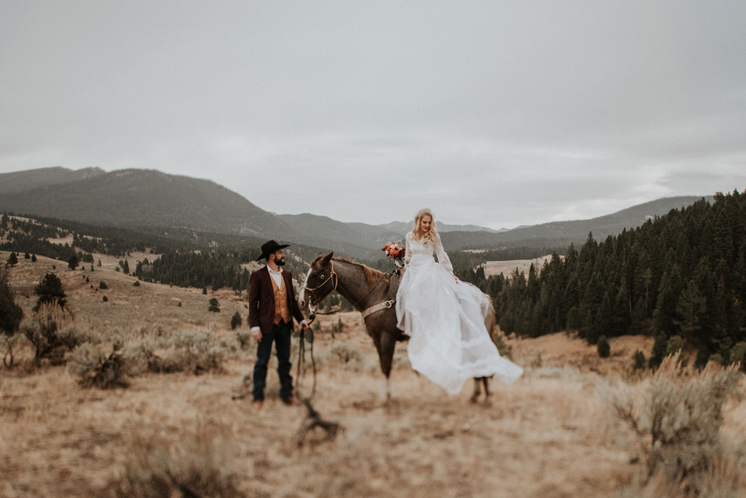 Romantic Montana Horseback Elopement
