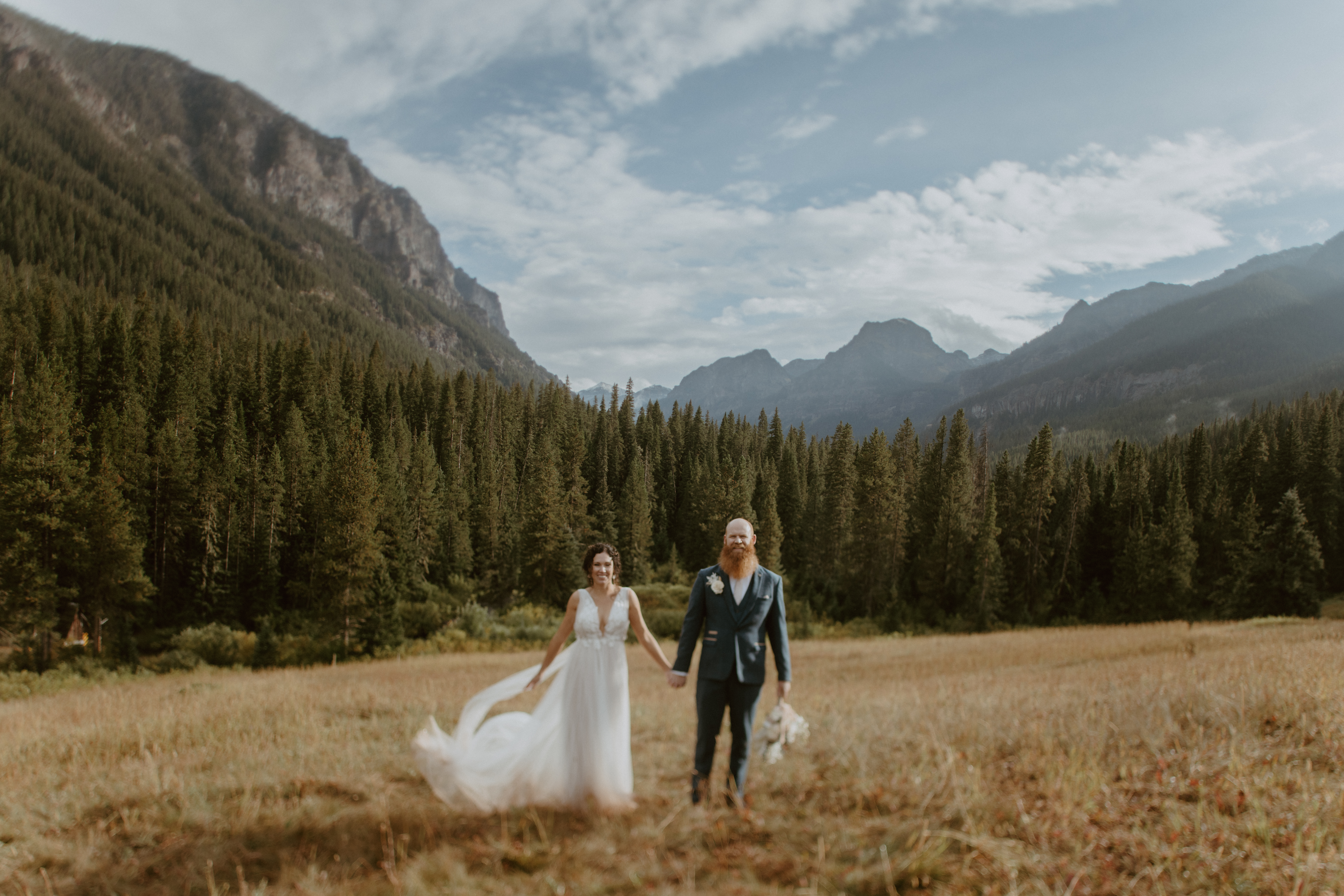 The perfect sunkissed evening for the fall mountain wedding giving epic views